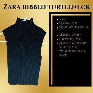 Zara Black Ribbed Mock Neck Cropped Tank | Sleeveless Knit Top | Minimalist Chic